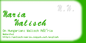 maria walisch business card